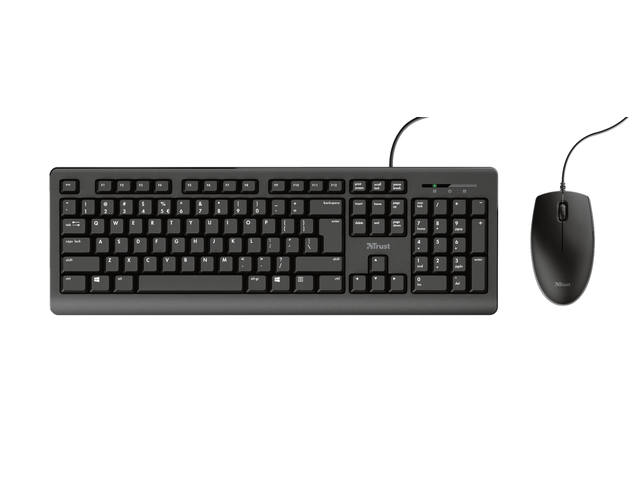 Toetsenbord Trust Primo + muis QWERTY zwart