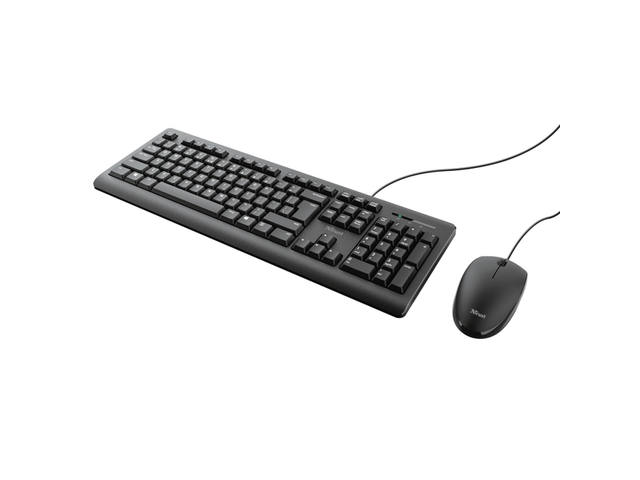 Toetsenbord Trust Primo + muis QWERTY zwart