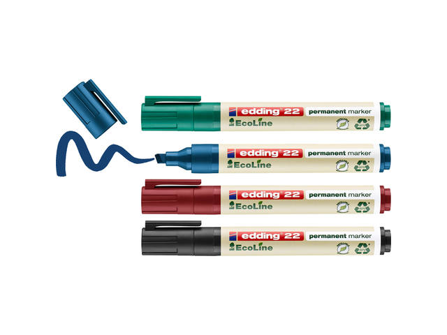 Viltstift edding 22 Eco schuin 1-5mm assorti