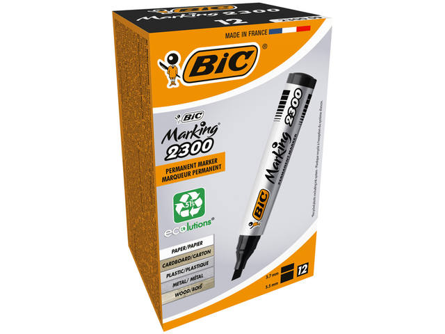 Viltstift Bic 2300 ecolutions schuin M zwart