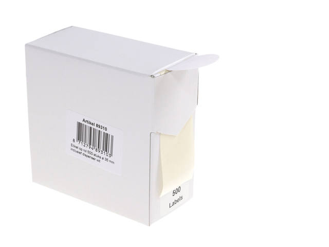 Etiket Rillprint 35mm op rol wit 500st