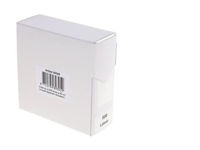 Etiket Rillprint 25mm op rol transparant 500st