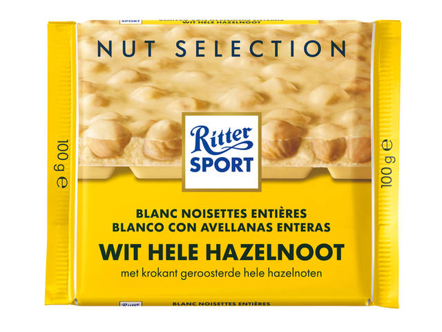 Ritter Sport Wit Hele Hazelnoot tablet 100gr