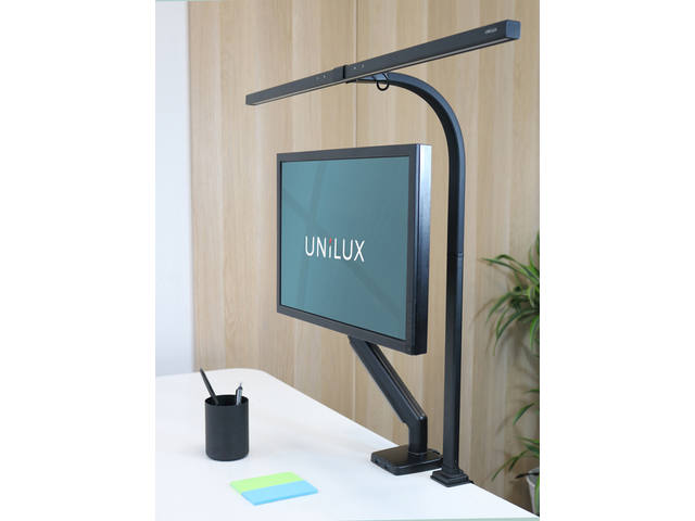 Bureaulamp Unilux Strata led tafelklem zwart