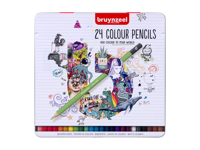 Kleurpotlood Bruynzeel blik 24st assorti