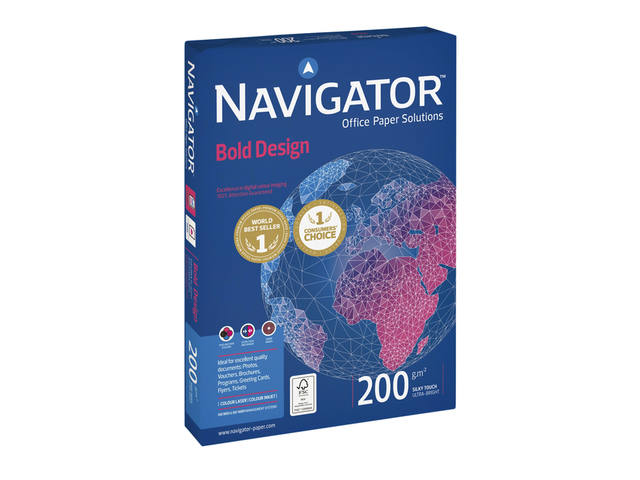 Kopieerpapier Navigator Bold Design A4 200gr wit