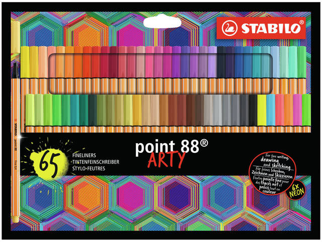 Fineliner STABILO point 88/65 Arty F ass 65st