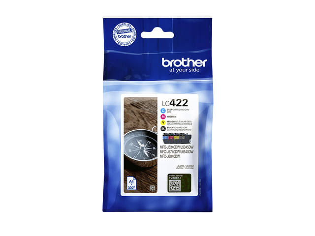 Inktcartridge Brother LC-422VAL zwart 3 kleuren