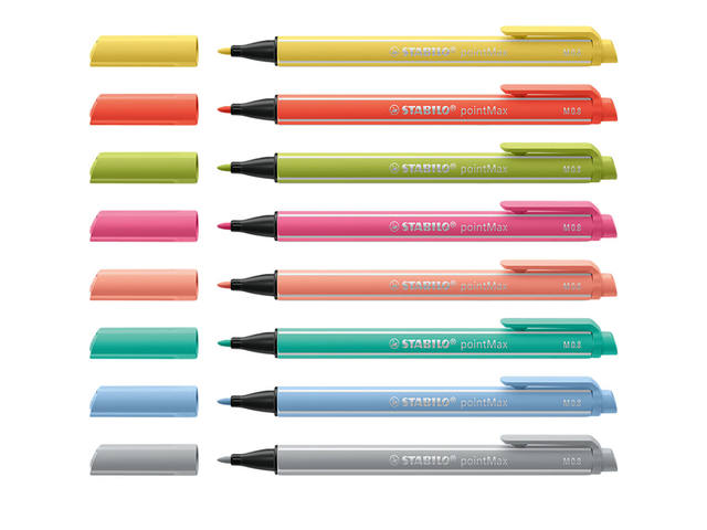 Viltstift STABILO pointMax 488/8 M pastel 8st ass