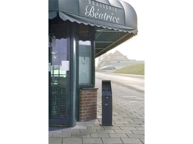 Asbak staand Vepa Bins zuil vrijstaand zwart