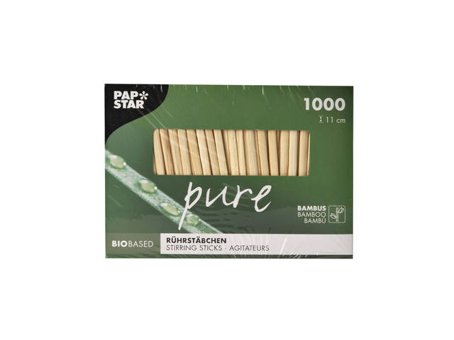 Roerstaafje Papstar 110x3mm bamboe