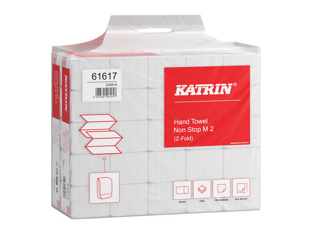 Handdoek Katrin 2laags 203x240mm 25x160 vel wit