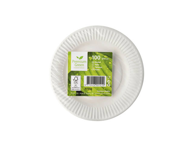 Bord IEZZY D 180mm karton wit