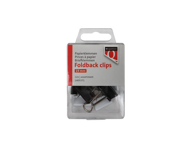 Foldback clips Quantore 19mm assorti 12 stuks
