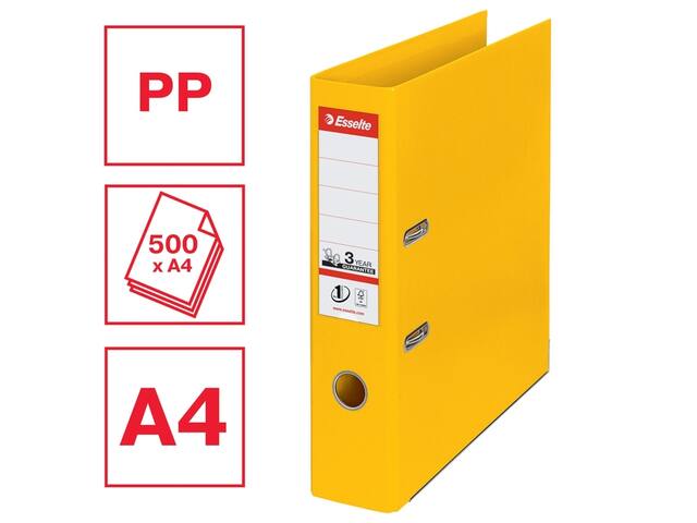 Ordner Esselte No 1 Power PP 75mm geel 5 stuks