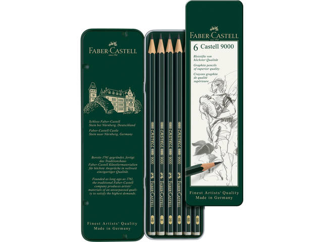 Potlood Faber-Castell 9000 6 hardheden