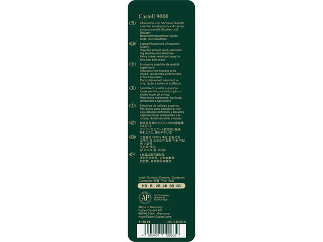 Potlood Faber-Castell 9000 6 hardheden