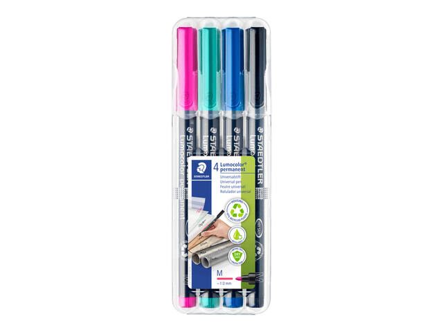 Viltstift Staedtler OHP Lumo M 317 perm 4 st. ass