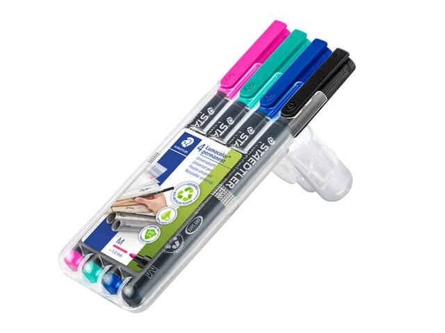Viltstift Staedtler OHP Lumo M 317 perm 4 st. ass