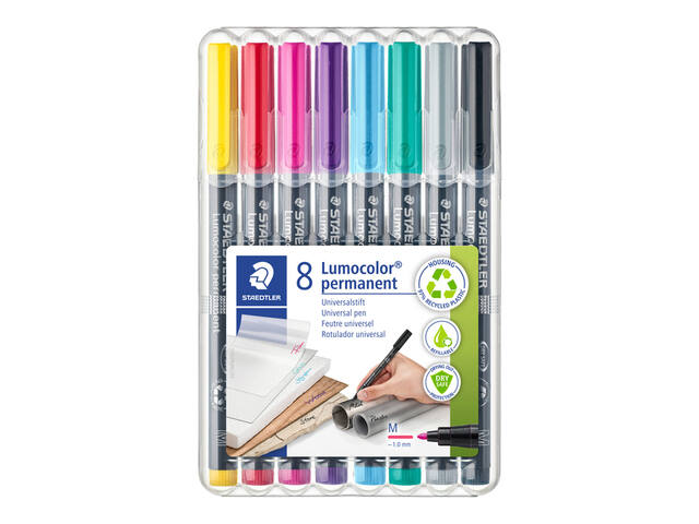 Viltstift Staedtler OHP Lumo M 317 perm 8 st ass