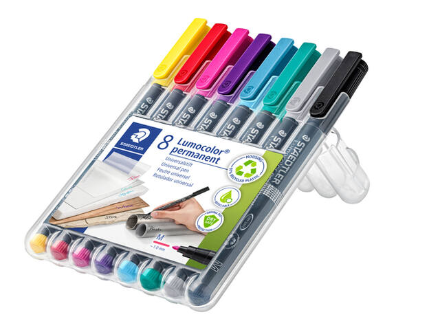 Viltstift Staedtler OHP Lumo M 317 perm 8 st ass