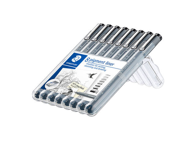 Fineliner Staedtler pigment 308 8 st ass
