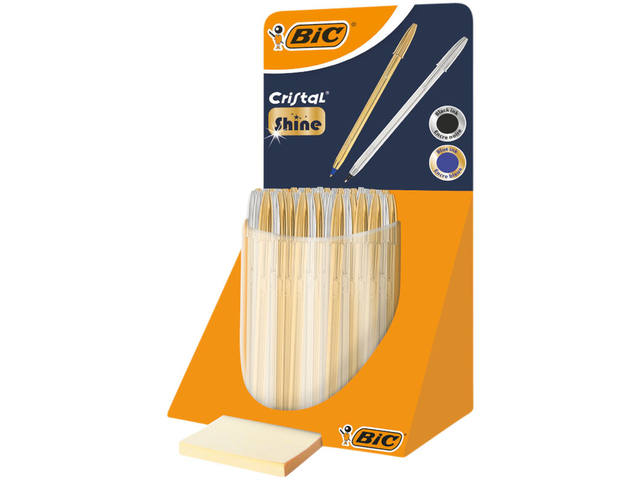 Balpen Bic Cristal M goud en zilver