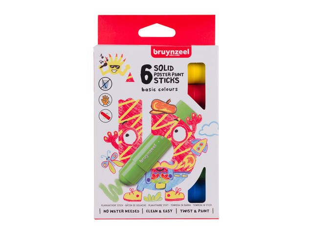 Verfstift Bruynzeel Kids 6st ass basis