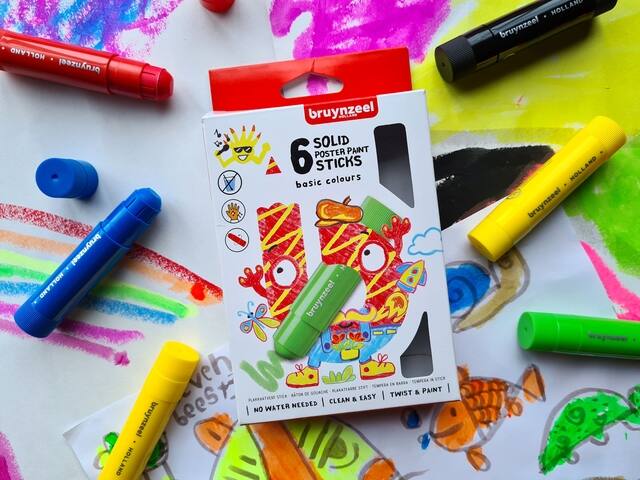 Verfstift Bruynzeel Kids 6st ass basis
