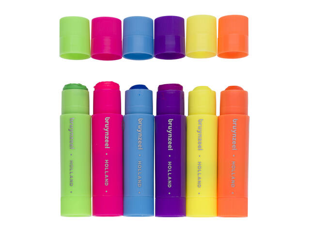 Verfstift Bruynzeel Kids 6st ass neon