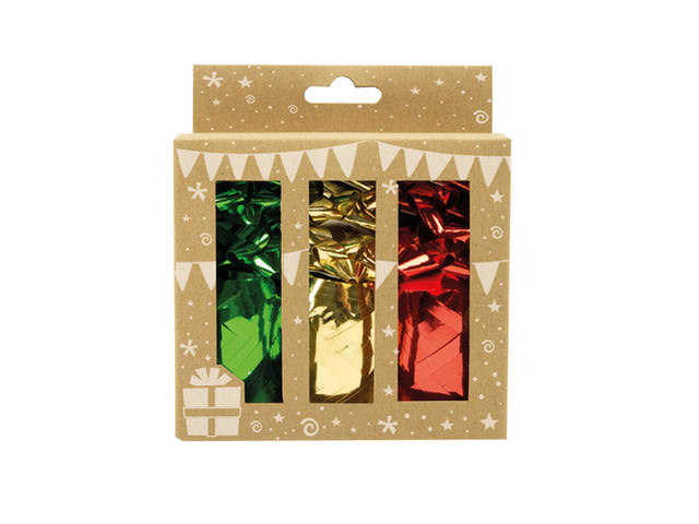 Cadeauversieringsset 12-delig 3 kleurig