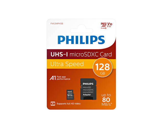 Geheugenkaart Philips micro SDXC 128GB