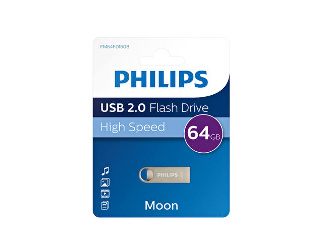 USB stick 2.0 Philips Moon USB-A 64GB zilver
