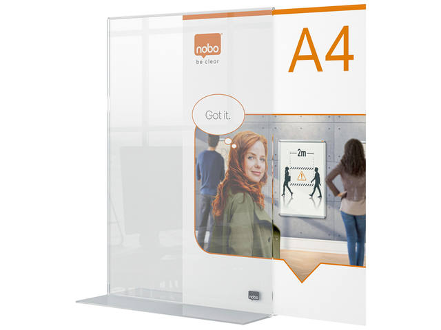 Infobord Nobo Premium Plus A4 acryl vrijstaand