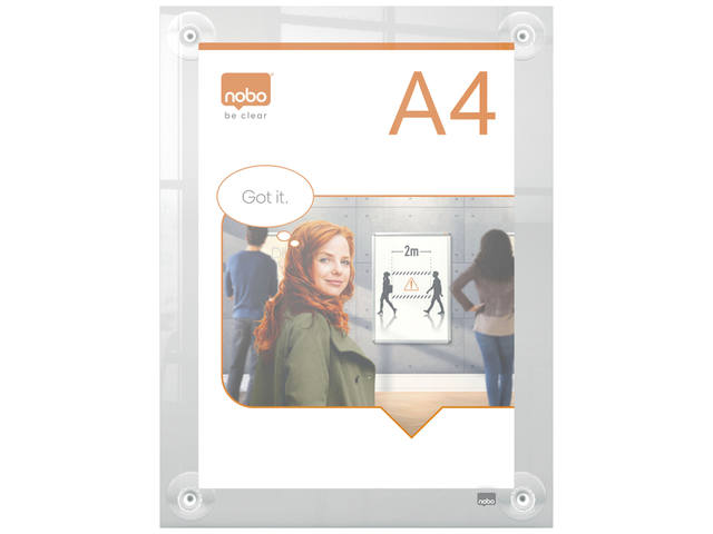 Infobord Nobo Premium Plus A4 acryl verplaatsbaar