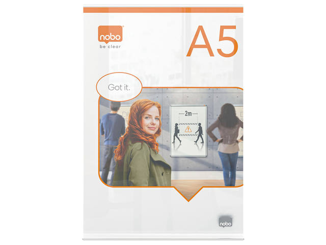 Infobord Nobo Premium Plus A5 acryl vrijstaand