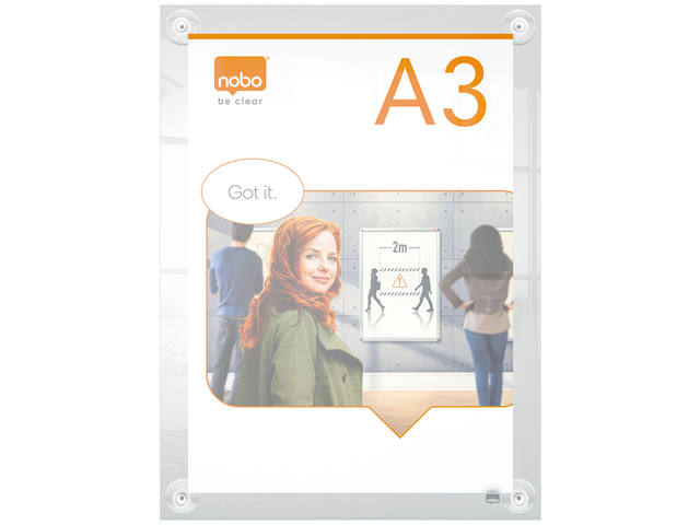 Infobord Nobo Premium Plus A3 acryl verplaatsbaar
