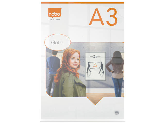 Infobord Nobo Premium Plus A3 acryl vrijstaand
