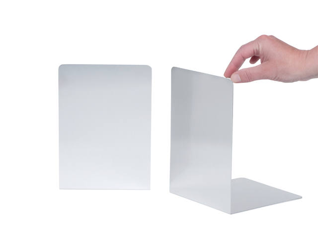 Boekensteun MAUL 16x15x21cm aluminium zilver