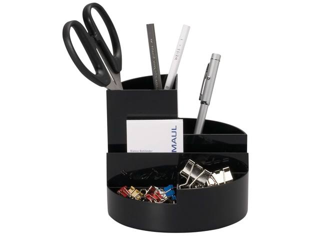 Pennenkoker MAUL roundbox recycled 6 vaks zwart
