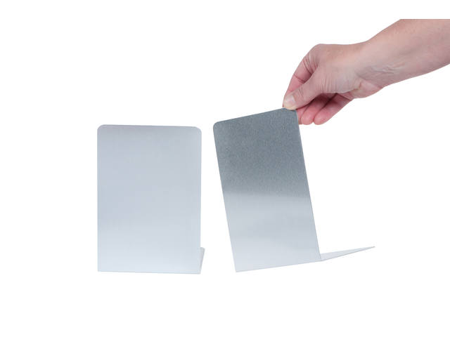 Boekensteun MAUL 12x12x17.5cm aluminium zilver