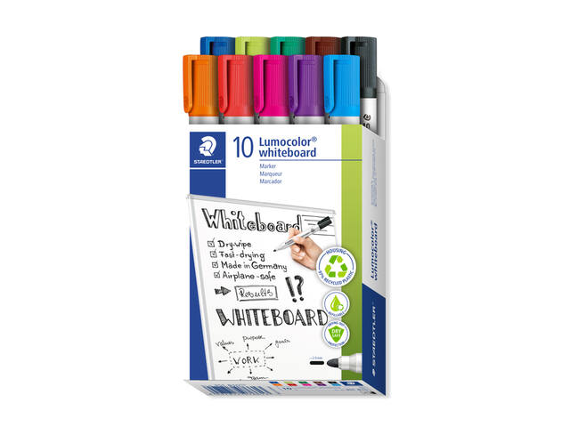 Whiteboardmarker Staedtler Lumo 351 10st ass