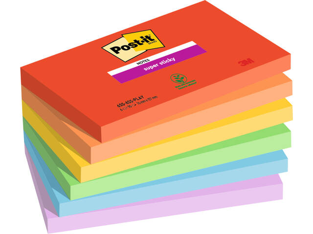 Memoblok Post-it 655 Super Sticky 76x127mm Playful