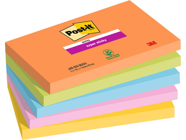 Memoblok Post-it 655 Super Sticky 76X127mm Boost