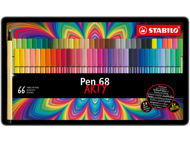Viltstift STABILO Pen 68/66 Arty M 66st assorti