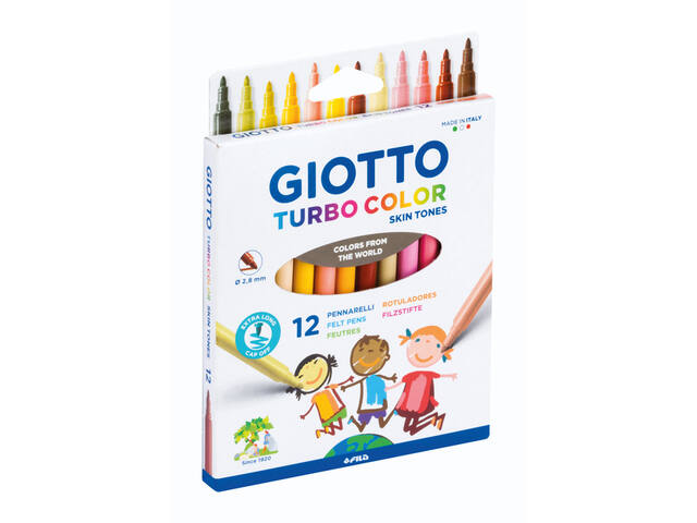 Viltstift Giotto Turbo Color Skin Tones 12 kleuren