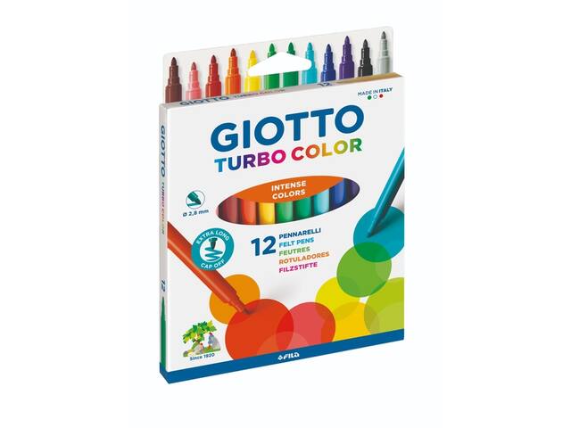 Viltstift Giotto Turbo Color 12 kleuren