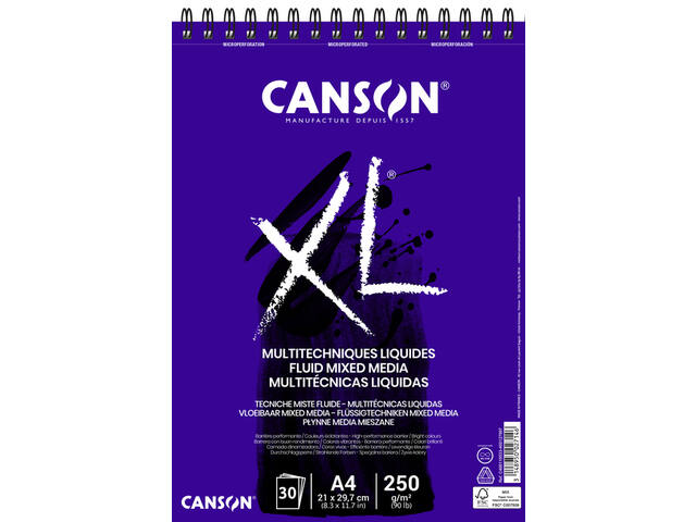 Mixed mediapapier Canson XL 250gr A4 extra wit