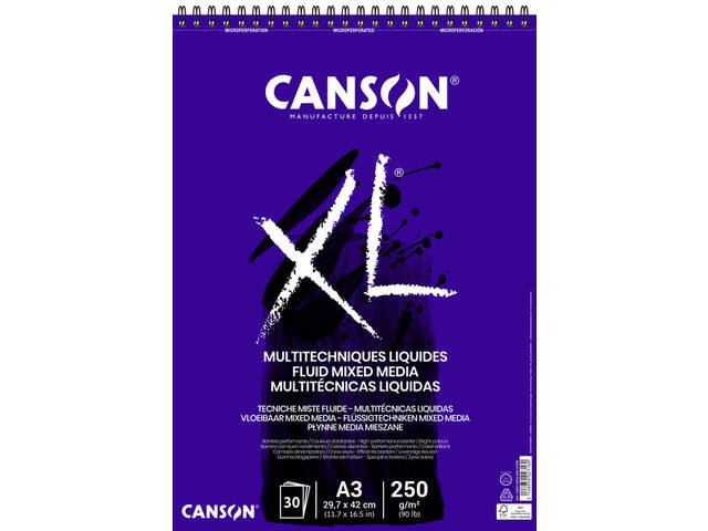 Mixed mediapapier Canson XL 250gr A3 extra wit