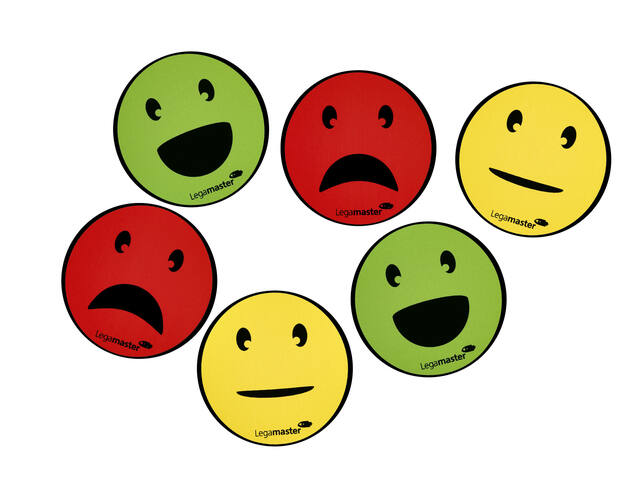 Magneet Legamaster emoticon 50mm assorti